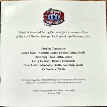 2CD/DVD Fairport Convention: 35th Anniversary Concert