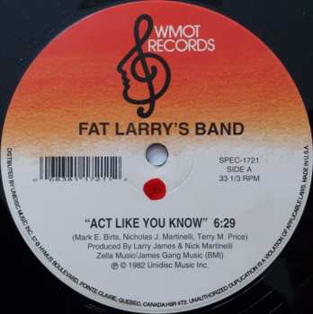 LP Fat Larry's Band: Act Like You Know / Zoom