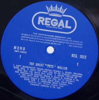 LP Fats Waller: The Great "Fats" Waller