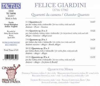 CD Felice Giardini: Quartetti Da Camera - Chamber Quartets
