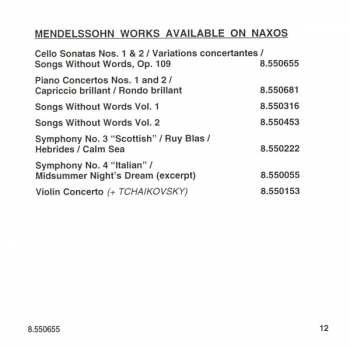 CD Felix Mendelssohn-Bartholdy: Cello Sonatas Nos. 1 And 2 • Variations Concertantes