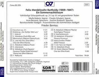 CD Felix Mendelssohn-Bartholdy: Ein Sommernachtstraum