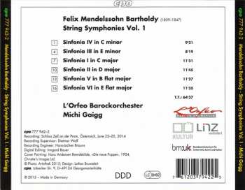 CD Felix Mendelssohn-Bartholdy: String Symphonies Vol. 1