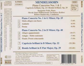CD Felix Mendelssohn-Bartholdy: Piano Concertos Nos. 1 & 2 • Capriccio Brillant, Op. 22 • Rondo Brillant, Op. 29