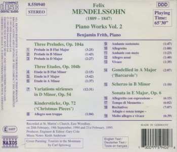 CD Felix Mendelssohn-Bartholdy: Piano Works Vol. 2