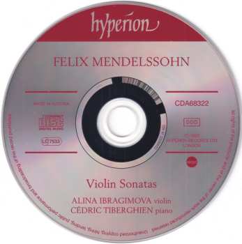 CD Felix Mendelssohn-Bartholdy: Violin Sonatas