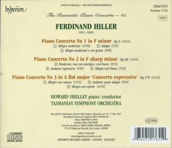 CD Howard Shelley: Piano Concerto No 1, Op 5 (First Recording) / Piano Concerto No 2, Op 69 / Piano Concerto No 3, Op 170 (First Recording)
