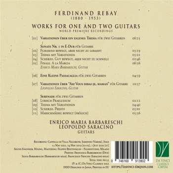 CD Ferdinand Rebay: Works For One And Two Guitars