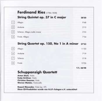 CD Ferdinand Ries: String Quartets Vol. 4