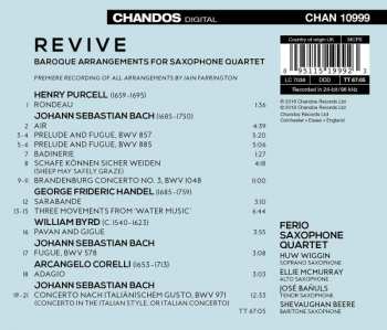 CD Ferio Saxophone Quartet: Revive: Baroque Arrangements