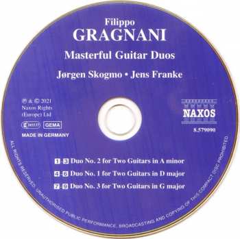 CD Filippo Gragnani: Guitar Duos Nos. 1–3