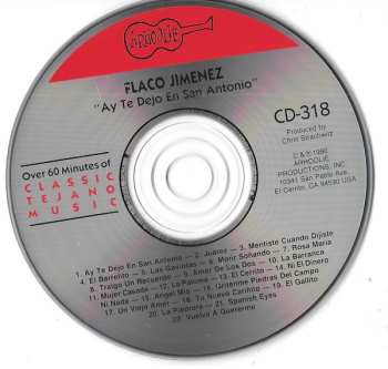CD Flaco Jimenez: Ay Te Dejo En San Antonio Y Mas!