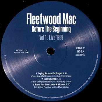 3LP Fleetwood Mac: Before The Beginning Vol 1: Live 1968