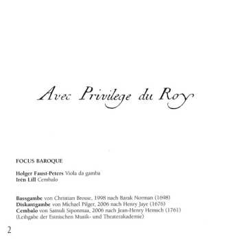 CD Focus Baroque: Avec Privilege Du Roy
