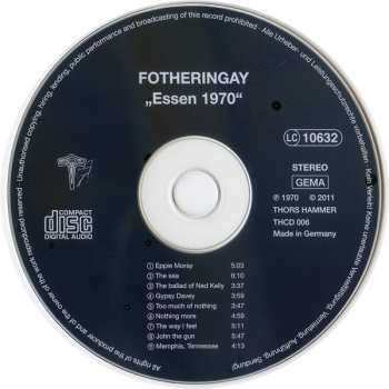 CD Fotheringay: Essen 1970