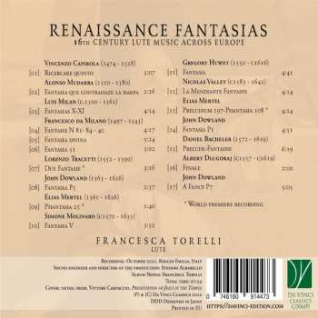 CD Francesca Torelli: Renaissance Fantasias (16th Century Lute Music Across Europe)