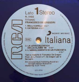 LP Francesco De Gregori: Titanic CLR | NUM