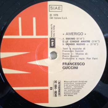 LP Francesco Guccini: Amerigo