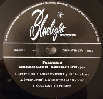 LP Francine: Rumble At Club 16 - Radiomafia Live 1991