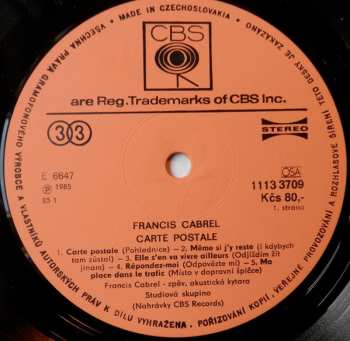 LP Francis Cabrel: Carte Postale