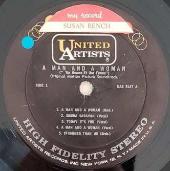 LP Francis Lai: A Man And A Woman ("Un Homme Et Une Femme") Original Motion Picture Soundtrack