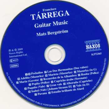 CD Francisco Tárrega: Guitar Music