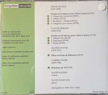 CD César Franck: Sonate En La Majeur / Sonate En Sol Mineur / Pièce En Forme De Habanera / Berceuse
