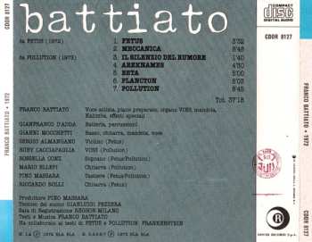 CD Franco Battiato: 1972  Fetus / Pollution