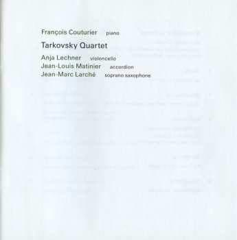 CD François Couturier: Tarkovsky Quartet