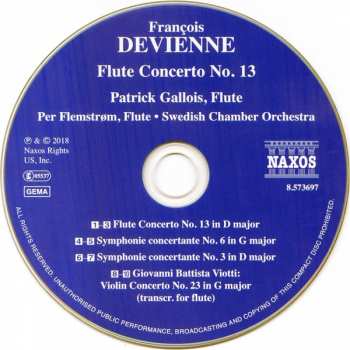 CD François Devienne: Flute Concerto No. 13