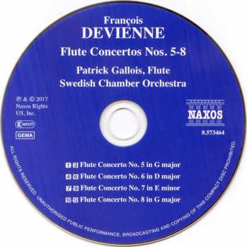 CD François Devienne: Flute Concertos Nos. 5-8