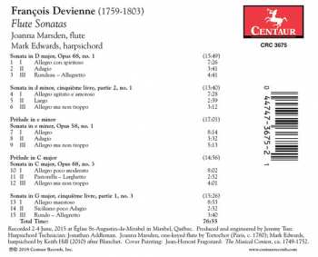 CD François Devienne: Flute Sonatas