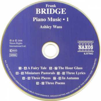 CD Frank Bridge: Bridge: Piano Music, Vol. 1