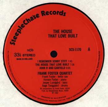 LP Frank Foster Quartet: The House That Love Built