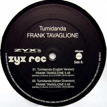 LP Frank Tavaglione: Tumidanda