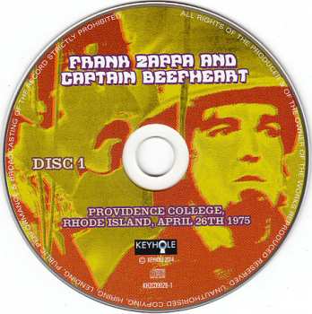 2CD Captain Beefheart: Providence College, Rhode Island, April 26th 1975