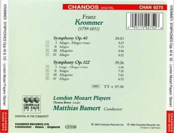 CD František Vincenc Kramář - Krommer: Symphonies Op. 40 & Op. 102