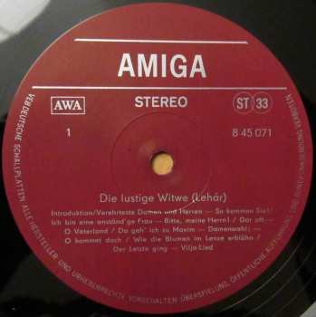 LP Franz Lehár: Die Lustige Witwe  (Querschnitt)