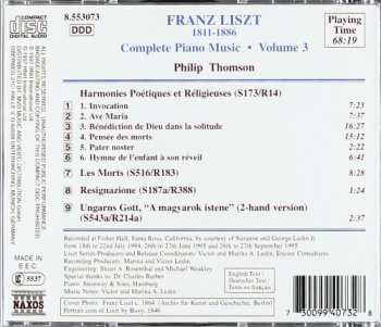 CD Franz Liszt: Harmonies Poétiques Et Réligieuse, Nos. 1-6 • Les Morts • Resignazione • Ungarns Gott