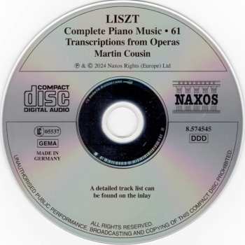 CD Franz Liszt: Liszt Piano Music • 61