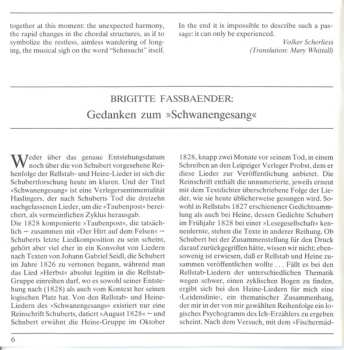 CD Franz Schubert: Schwanengesang · 5 Lieder