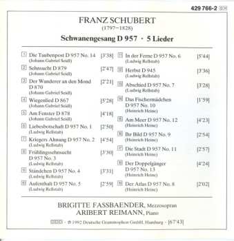 CD Franz Schubert: Schwanengesang · 5 Lieder