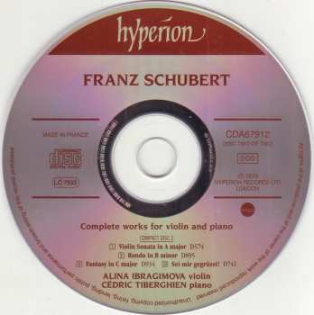 2CD Franz Schubert: Complete Works For Violin And Piano