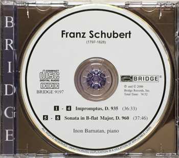 CD Franz Schubert: Impromptus, D. 935 / Sonata In B-flat, D. 960