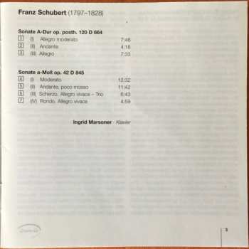 CD Franz Schubert: Klaviersonaten A-Dur D 664 und a-Moll D 845