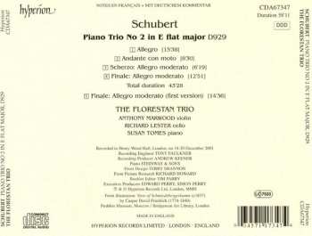 CD Franz Schubert: Piano Trio No 2 In E Flat Major, D929
