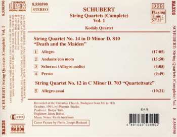 CD Franz Schubert: String Quartets (Complete) Vol. 1