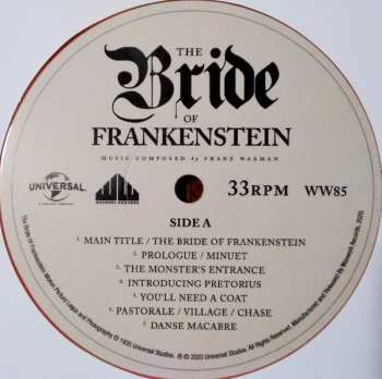 LP Franz Waxman: The Bride Of Frankenstein (The 1935 Original Soundtrack Recording) CLR | DLX