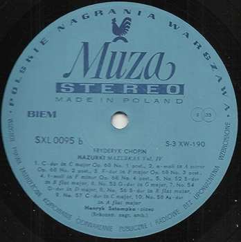 LP Frédéric Chopin: Wszystkie Mazurki = Complete Mazurkas Vol. IV (ČERNÝ ŠTÍTEK)