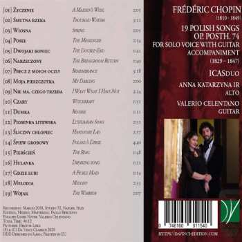 CD Frédéric Chopin: 19 Polish Songs Op. Posth. 74, For Solo Voice With Guitar Accompaniment (1829 – 1847)